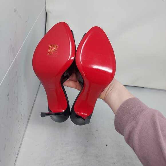 CHRISTIAN LOUBOUTIN Me Dolly Patent Leather Black Heel Sandal - Picture 2 of 11